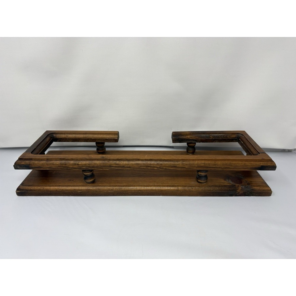 Vintage 1990's Wooden Desk Toilet Top Organizer Stand Abacus Dowel Open Rail